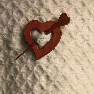 Heart scarf holder.